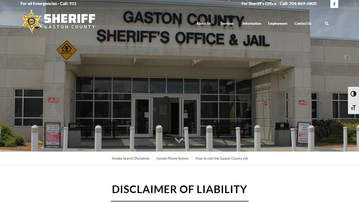 Inmate Search Disclaimer – Sheriff